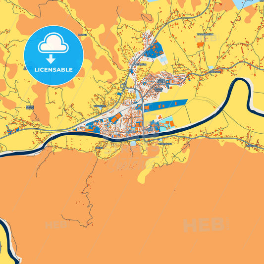 Colorful Žepče Street Map with Labels and Buildings