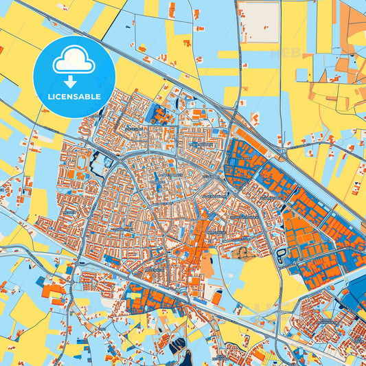 Colorful Zevenaar Street Map with Labels and Buildings
