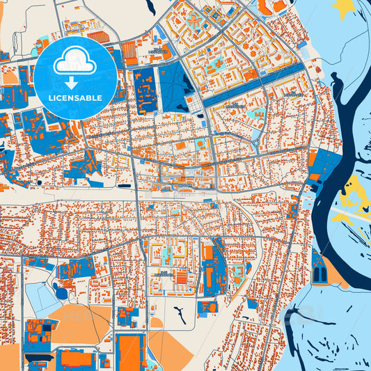 Colorful Zhlobin Street Map with Labels and Buildings
