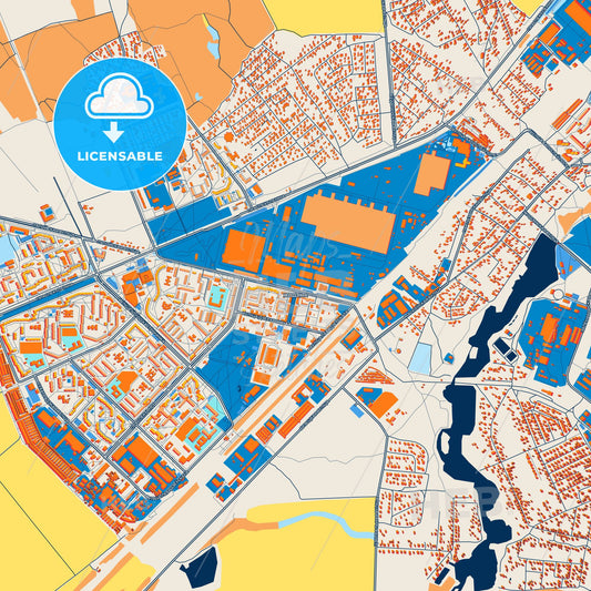 Colorful Zhodzina Street Map with Labels and Buildings