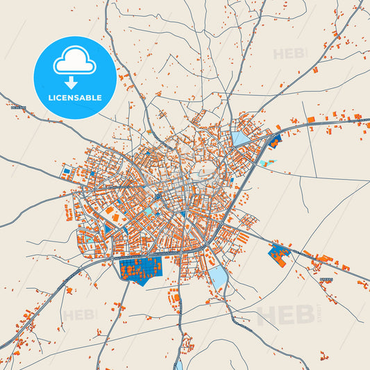 Colorful Zile Street Map with Labels and Buildings
