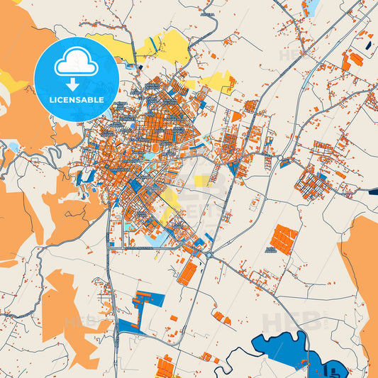Colorful Zipaquira Street Map with Labels and Buildings