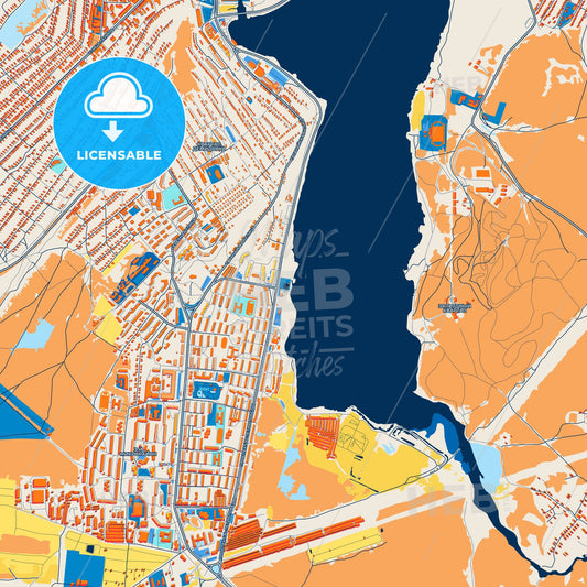 Colorful Zlatoust Street Map with Labels and Buildings