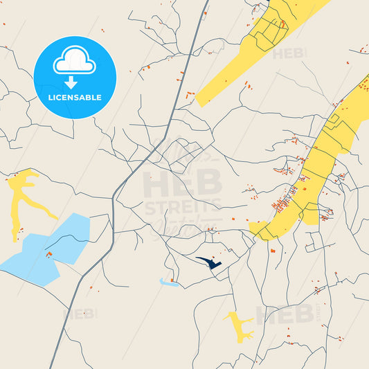 Colorful Zliten Street Map with Labels and Buildings