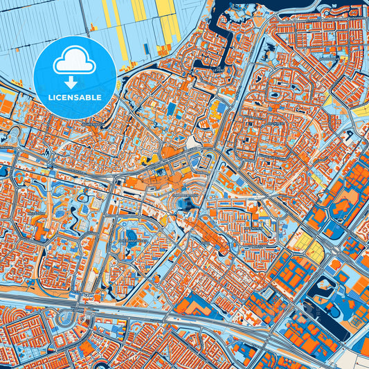 Colorful Zoetermeer Street Map with Labels and Buildings