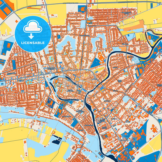 Colorful Zrenjanin Street Map with Labels and Buildings