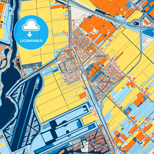 Colorful Zuidplas Street Map with Labels and Buildings
