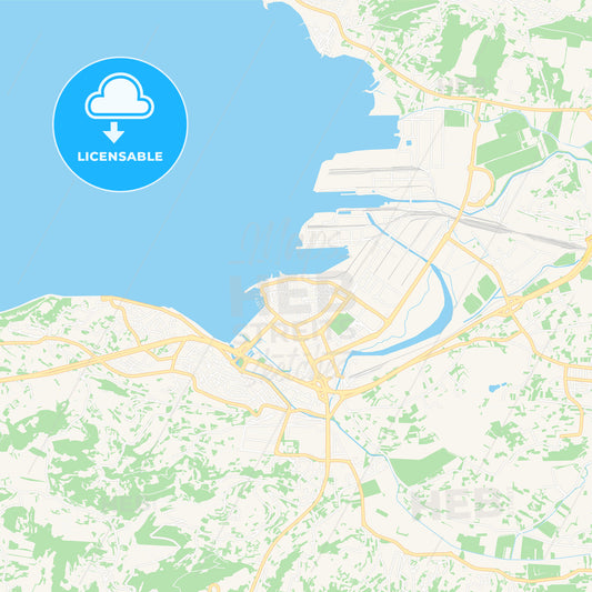 Koper, Slovenia Vector Map - Classic Colors