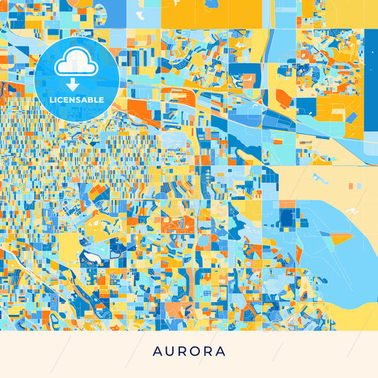 Aurora colorful map poster template