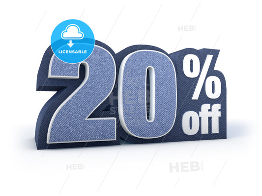 20 percent off denim styled discount price sign – instant download