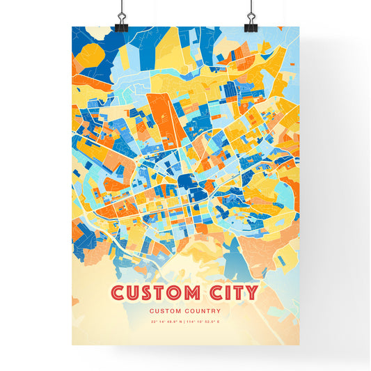 Custom BLUE ORANGE City Map