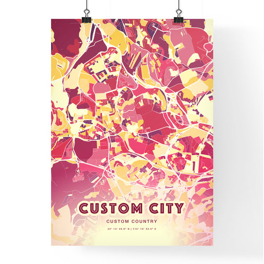 Custom HOT RED City Map