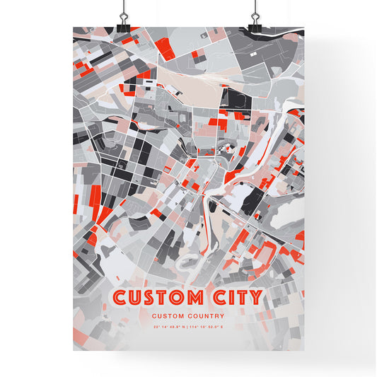 Custom MODERN GREY City Map