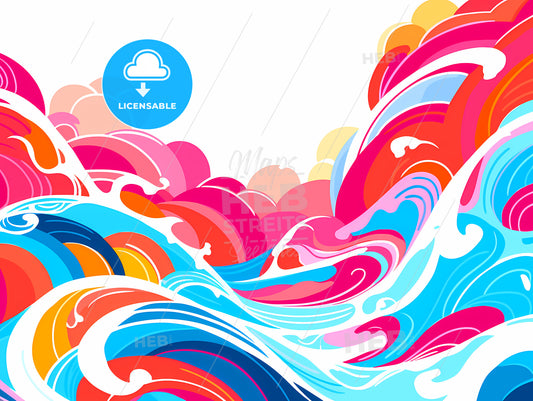 Colorful Waves And Bubbles