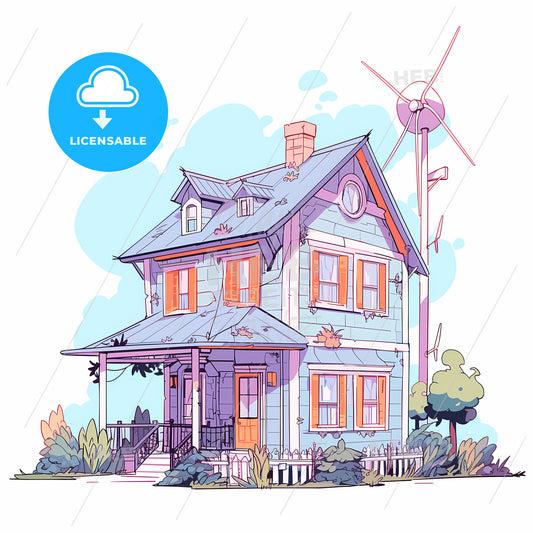 House With A Wind Turbine