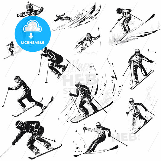 Group Of People Skiing
