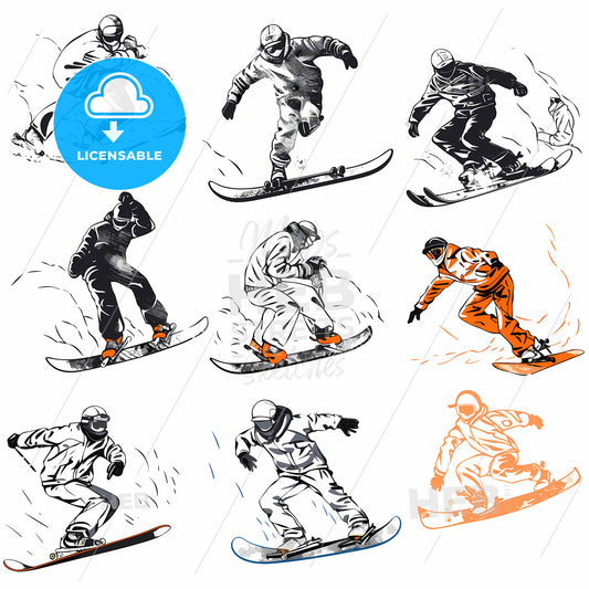 Collage Of Different Snowboarders