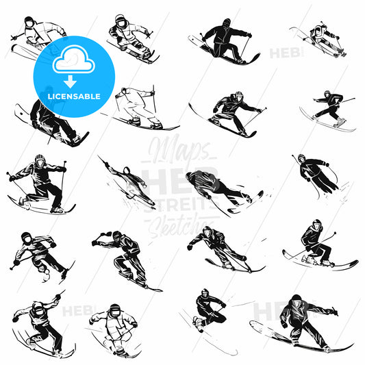 Collage Of Different Skiers