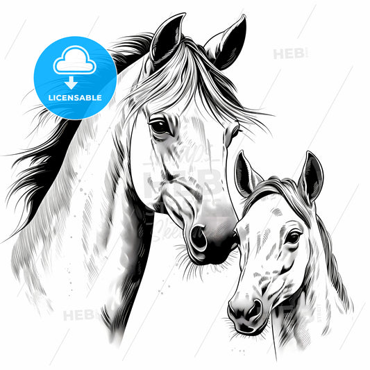 Horse And Foal Drawing