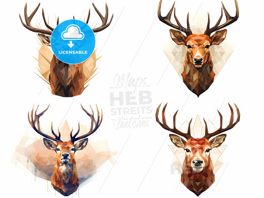 Collage Of Deer Heads