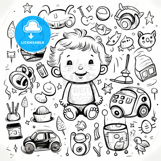 Baby Drawing With Different Objects