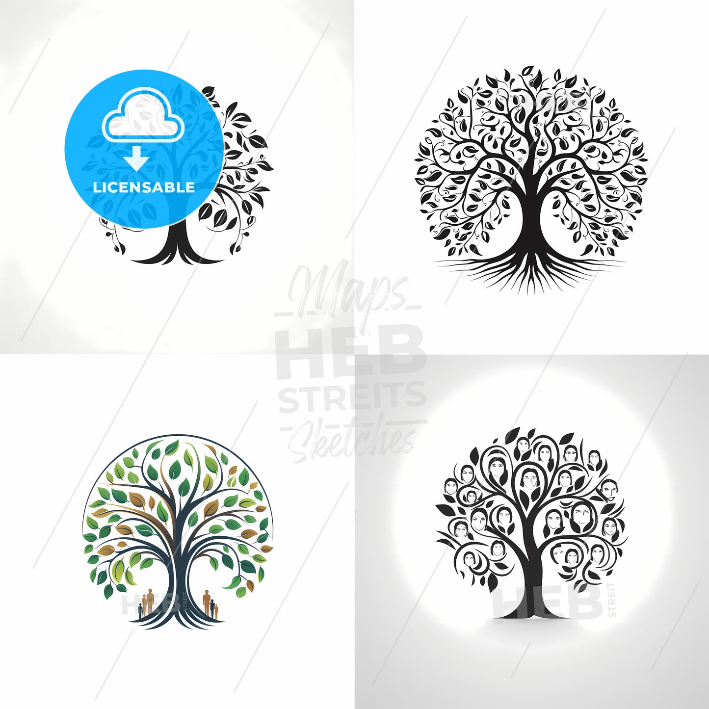 Group Of Images Of A Tree