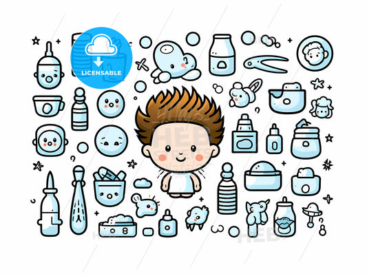 Baby With Different Objects