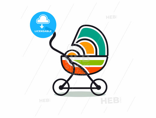 Colorful Baby Stroller With A Handlebar