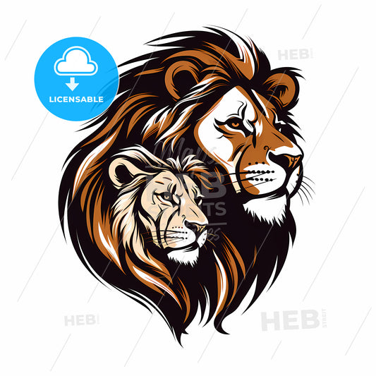 Lion And Lioness With Manes