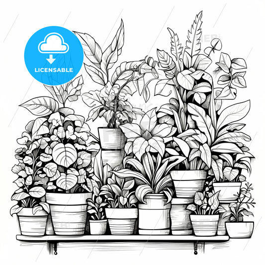 Group Of Potted Plants