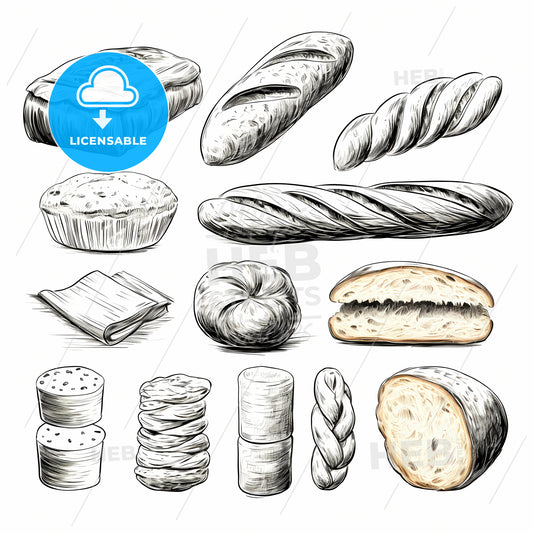 Group Of Different Types Of Bread