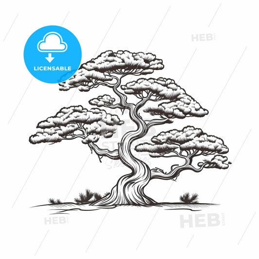 Black And White Drawing Of A Tree