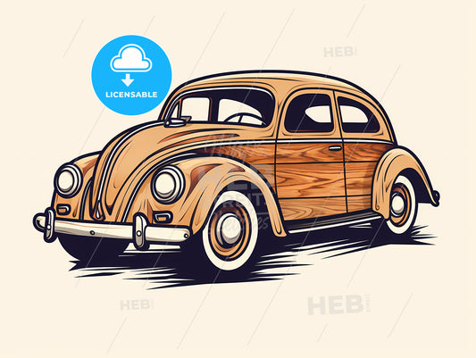 Cartoon Of A Wooden Car