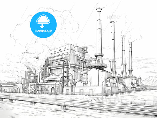Drawing Of A Factory