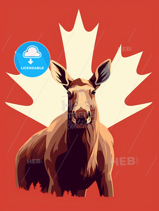 Moose With A Maple Leaf