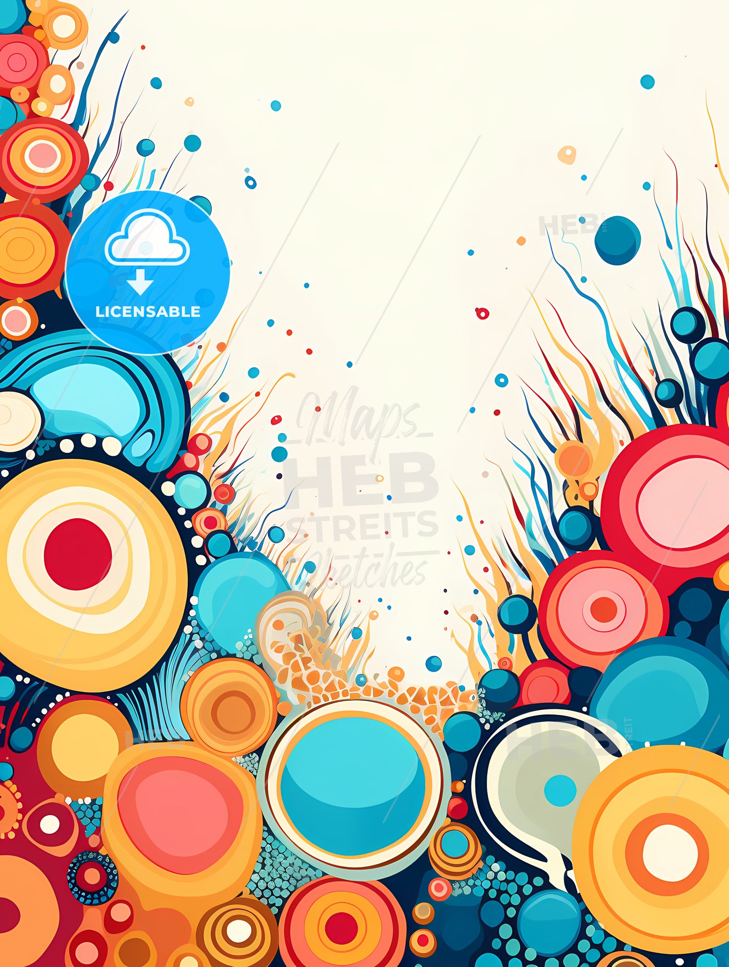 Colorful Art With Circles And Lines