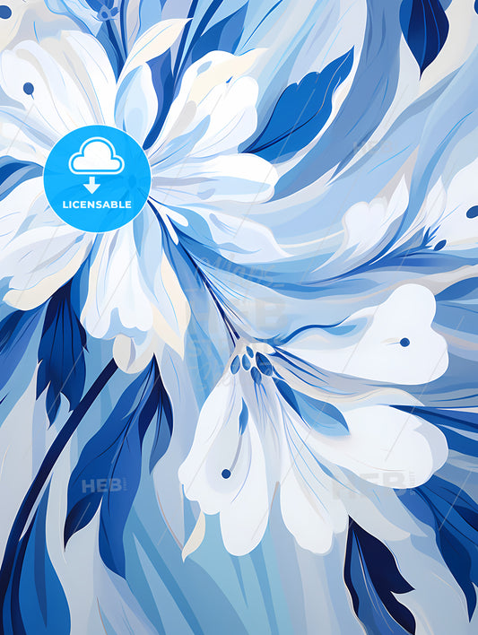 Blue And White Flower Design