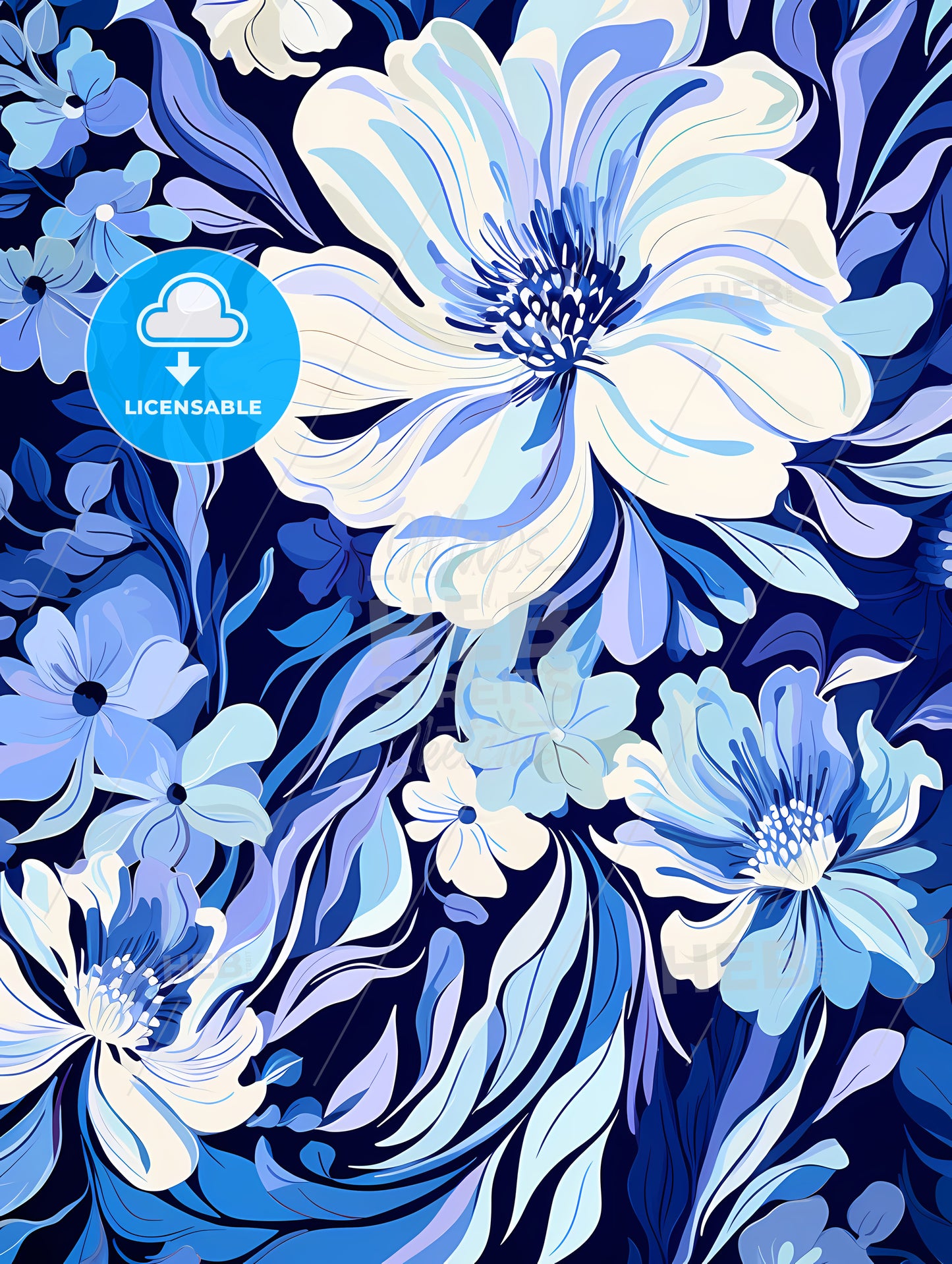 Blue And White Floral Pattern