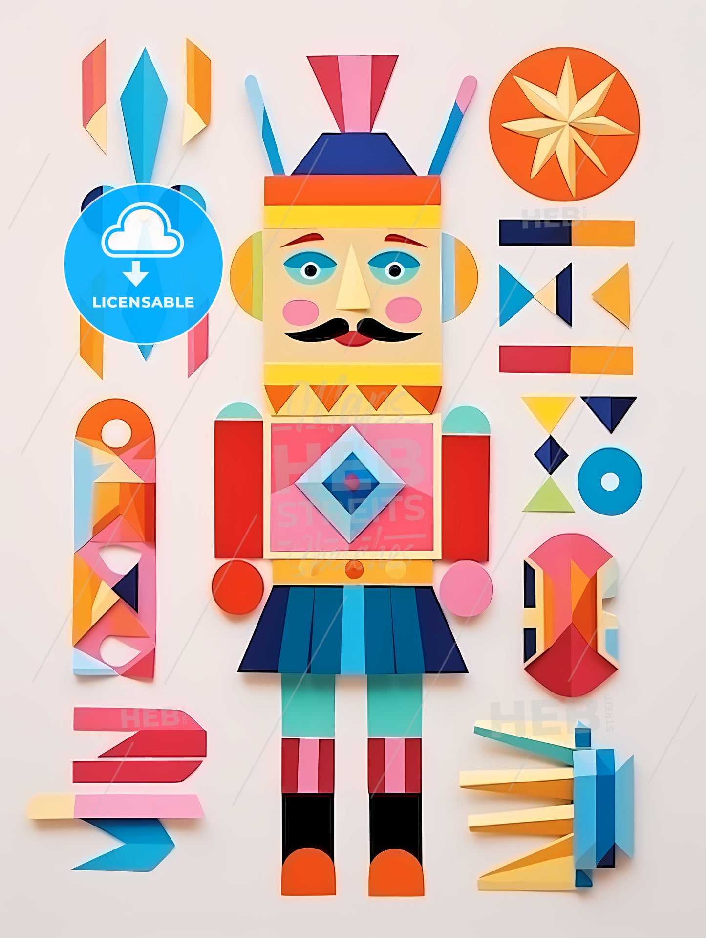 Colorful Paper Cut Out Of A Toy