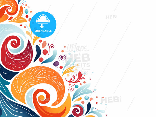 Colorful Swirly Design On A White Background