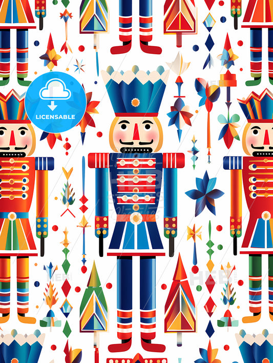 Pattern Of Colorful Nutcrackers