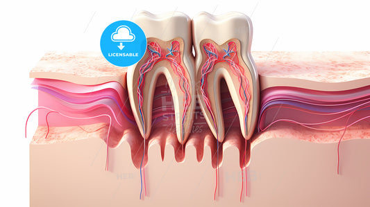 Diagram Of Teeth With Red And Blue Veins