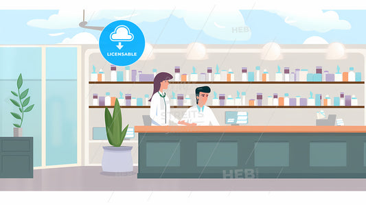 Man And Woman In A Pharmacy