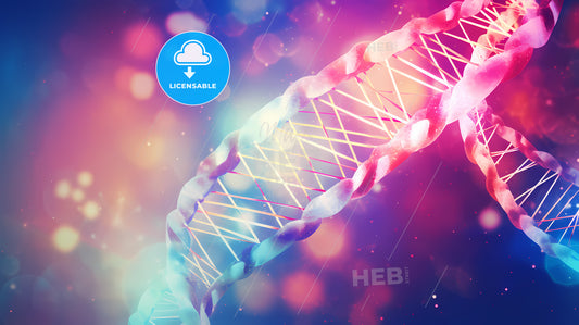 Dna Strand In A Colorful Background