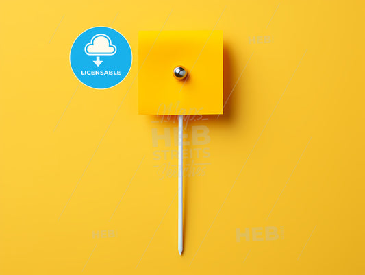 Yellow Square With A Silver Ball On A Stick