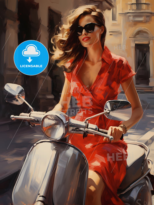 Woman On A Scooter