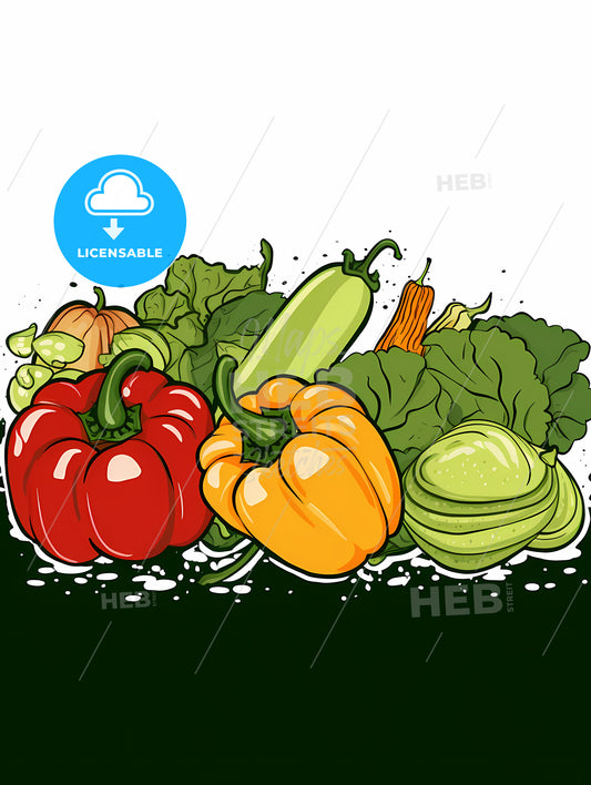Group Of Vegetables On A White Background