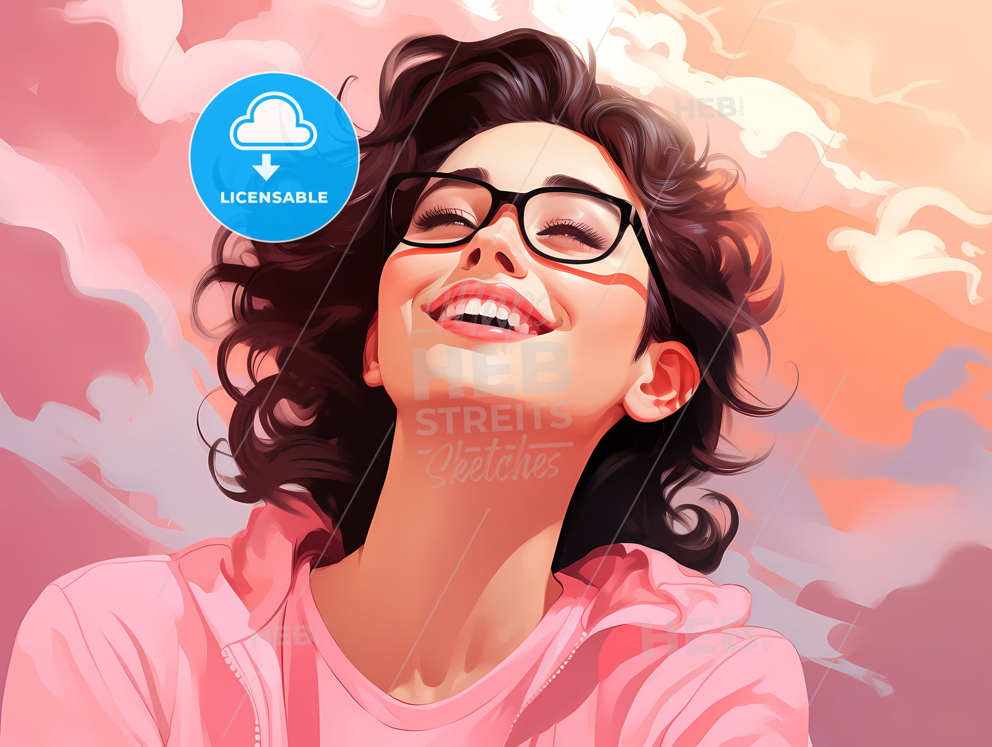 Woman With Glasses Smiling