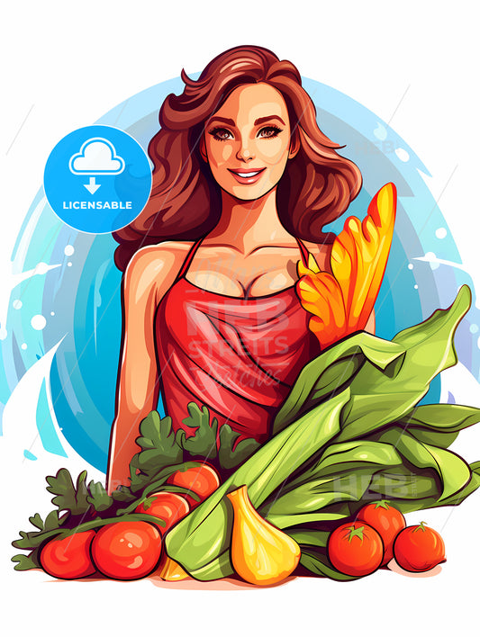 Woman Holding Vegetables