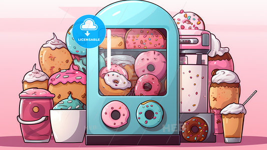Machine With Donuts And Cupcakes